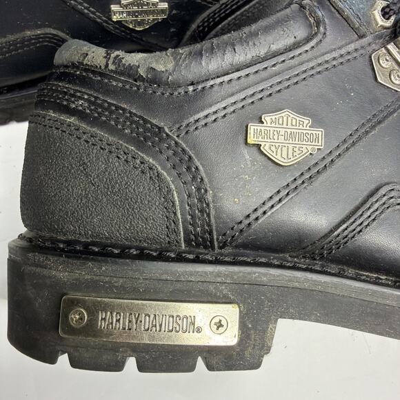 Harley Davidson Men’s size 11 1/2 Motorcycle Shoes Black 93097 Low Boots Toe Pad main image 14